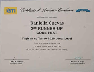 2nd Runner Up - Code Fest